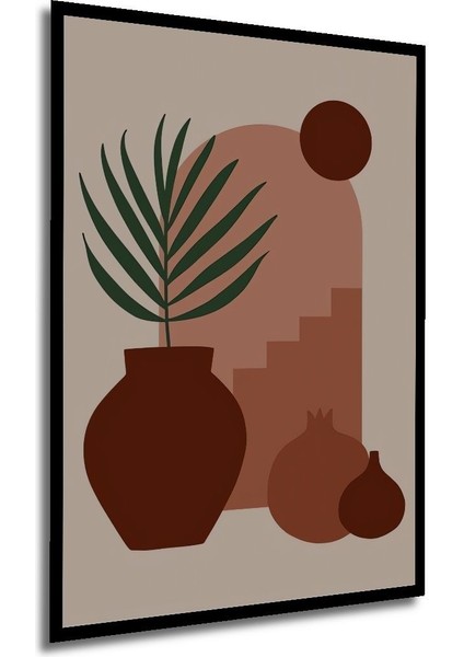 Dekoratif Bohem Minimalist Soyut Çizim Ahşap Tablo Çerçeve Görünümlü Dikey Duvar Dekorasyon Tablosu fırsatları