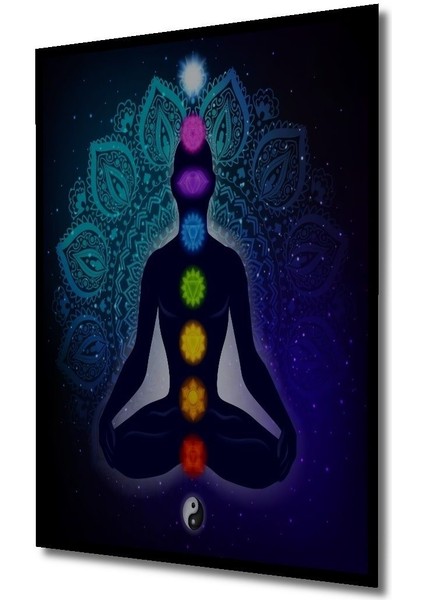 Hint Buda Meditasyon 7 Çakra Yoga Spor Ahşap Tablo Çerçeve Görünümlü Dikey Duvar Dekorasyon Tablosu modelleri
