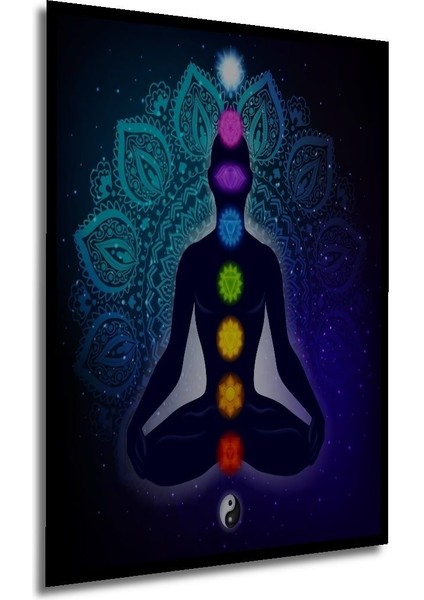 Hint Buda Meditasyon 7 Çakra Yoga Spor Ahşap Tablo Çerçeve Görünümlü Dikey Duvar Dekorasyon Tablosu fırsatları