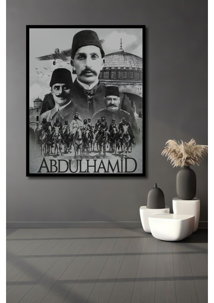 Dekoratif Dikey Sultan Abdulhamid Duvar Tablo Ahşap Dikdörtgen Tablo fiyatları
