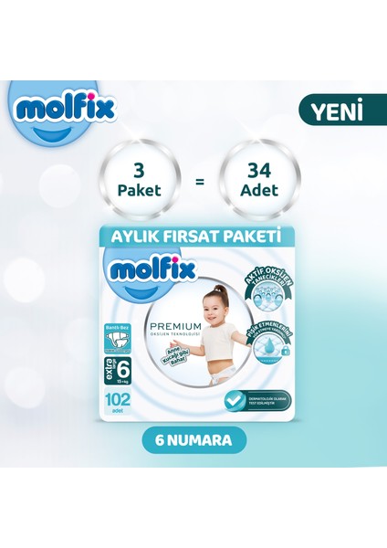 Premium Aylık Fırsat Paketi 6 Beden 102 Adet