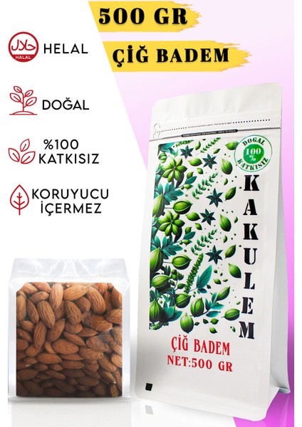 Sertifikalı Yerli Çiğ Badem Içi 500 gr