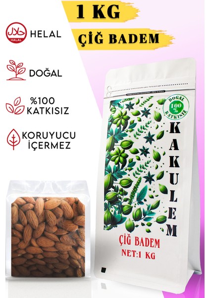 Sertifikalı Yerli Çiğ Badem Içi 1 kg