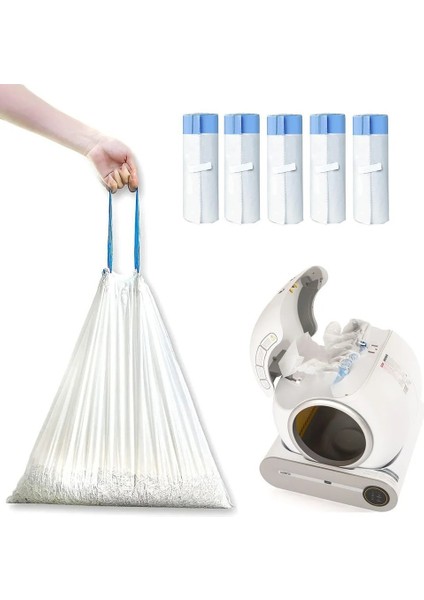 Akıllı Kedi Tuvaleti Büzgülü Çöp Poşeti 5li Set