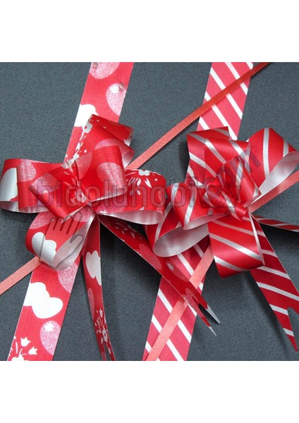 Paket Süsü Pratik Fiyonk 10'lu 35 cm Kırmızı