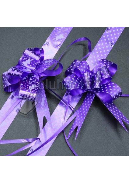 Paket Süsü Pratik Fiyonk 10'lu 35 cm Lila