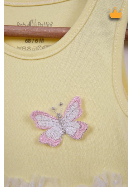 Babyhola %100 Pamuk Kız Bebek Tek Kat Elbise Atlet Badi 3528