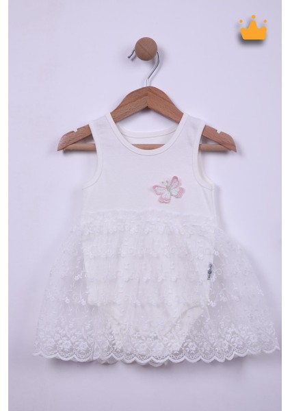 Babyhola %100 Pamuk Kız Bebek Tek Kat Elbise Atlet Badi 3528