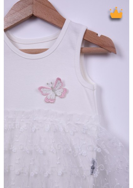 Babyhola %100 Pamuk Kız Bebek Tek Kat Elbise Atlet Badi 3528