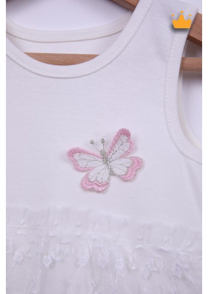 Babyhola %100 Pamuk Kız Bebek Tek Kat Elbise Atlet Badi 3528