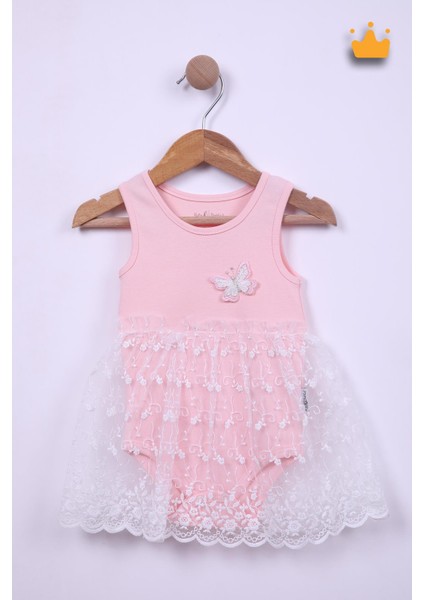 Babyhola %100 Pamuk Kız Bebek Tek Kat Elbise Atlet Badi 3528