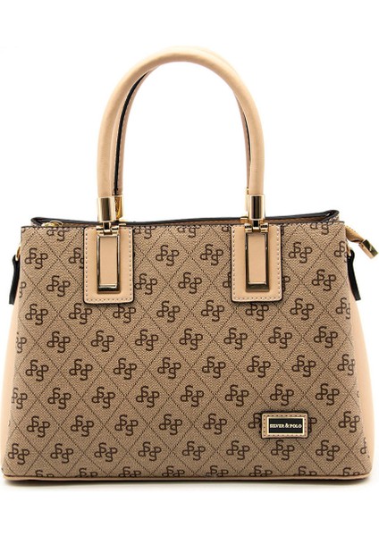 Kadın Omuz Çantası 1000-44873 Sılver Polo Bayan Çantası M178 Koyu Bej-Mat Ten