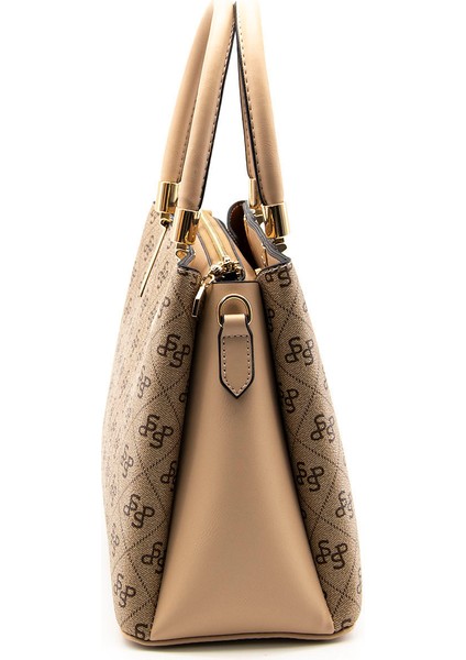 Kadın Omuz Çantası 1000-44873 Sılver Polo Bayan Çantası M178 Koyu Bej-Mat Ten modelleri