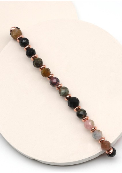 Turmalin Doğal Taş Makrome Örme Bileklik Fasetli Küre Kesim fiyatları