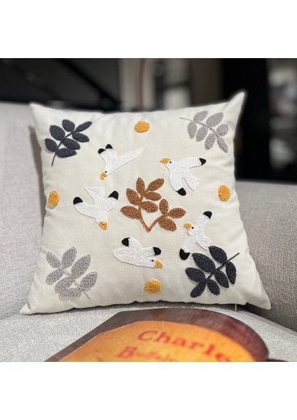 Home Ikili Punch Nakışlı Keten Pamuklu Kumaş Kırlent Kılıfı modelleri