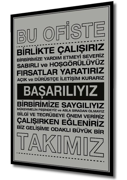 Ofise Motivasyon Panosu Kurumsal Ahşap Tablo - Ahşap Tablo Çerçeve Görünümlü Duvar Tablo modelleri