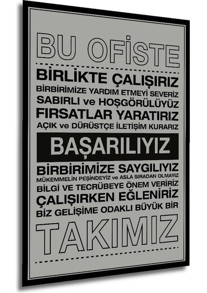 Ofise Motivasyon Panosu Kurumsal Ahşap Tablo - Ahşap Tablo Çerçeve Görünümlü Duvar Tablo fırsatları
