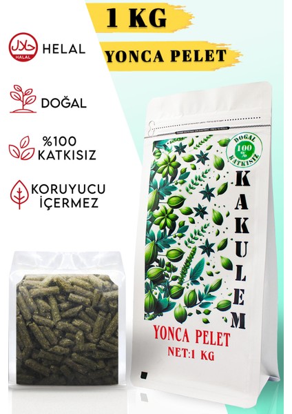 Sertifikalı Tavşan Hamster Kemirgen Yonca Pelet Yem 1 kg