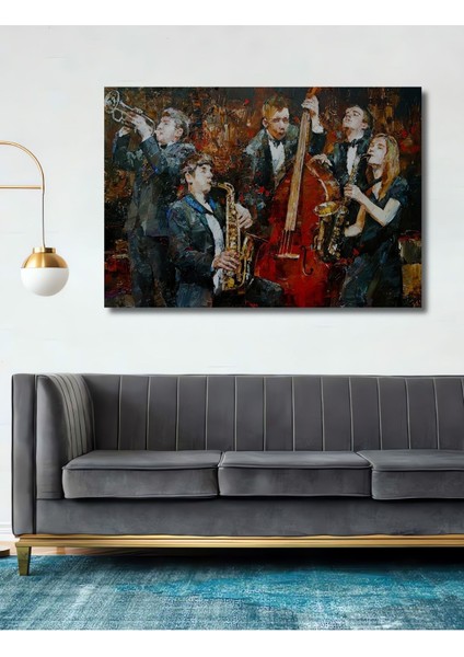 Dekoratif Ahşap Tablo Müzik Odası Poster Yağ 3 Boyutlu Şık Yatay Duvar Dekorasyon Tablosu