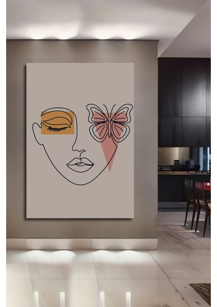 Ahşap Tablo Mid Century Matisse Bohem Soyut Minimalist Art Çerçeve Görünümlü Dikey Duvar Tablo