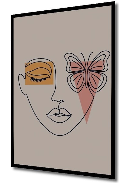 Ahşap Tablo Mid Century Matisse Bohem Soyut Minimalist Art Çerçeve Görünümlü Dikey Duvar Tablo