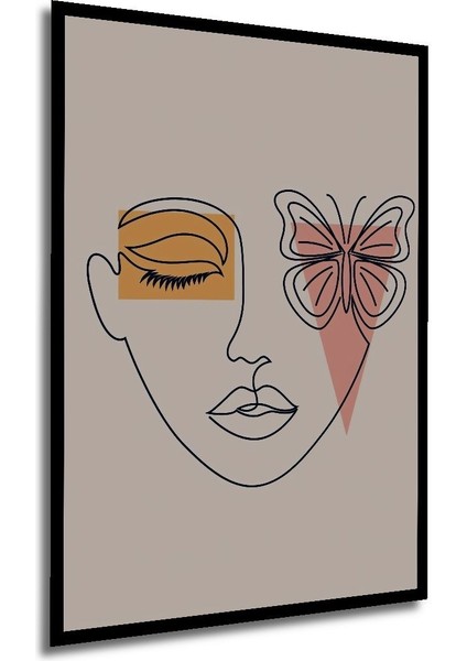 Ahşap Tablo Mid Century Matisse Bohem Soyut Minimalist Art Çerçeve Görünümlü Dikey Duvar Tablo