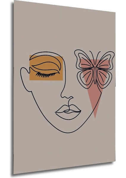 Ahşap Tablo Mid Century Matisse Bohem Soyut Minimalist Art Çerçeve Görünümlü Dikey Duvar Tablo