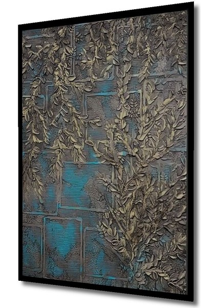 Özel Tasarım Dekoratif,3 Boyutlu Sanat Tablosu - Flowers Rising Ahşap Tablo Çerçeve Görünümlü Tablo