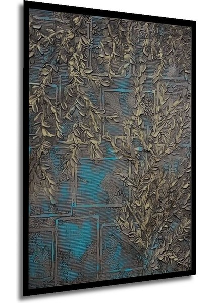 Özel Tasarım Dekoratif,3 Boyutlu Sanat Tablosu - Flowers Rising Ahşap Tablo Çerçeve Görünümlü Tablo