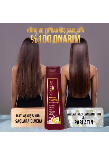 Hair Cold Warrior® Keratine Botox Saç Bakımı Kuru ve Aşırı Yıpranmış Saçlar için Şampuan Keratinli Brezilya Fönü Bitkisel E Vitaminli