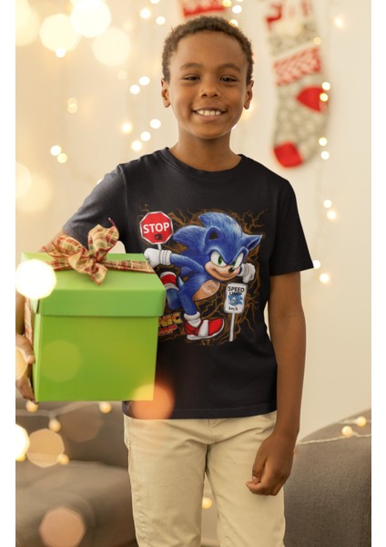Sonic Baskılı Çocuk Tişört, Unisex Çizgi Film Baskılı Bebek T-Shirt fiyatları