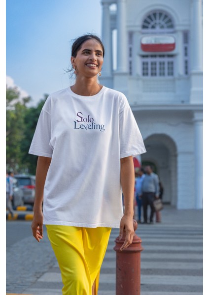 Oversize The Weakest Hunter Sırt Baskılı T-Shirt, Unisex Yazılı Solo Leveling Anime Baskılı Tişört modelleri