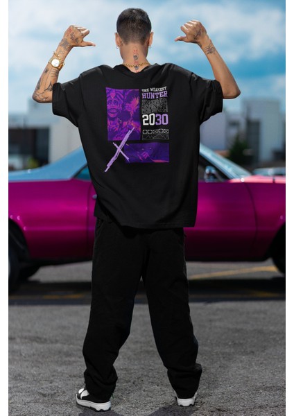 Oversize The Weakest Hunter Sırt Baskılı T-Shirt, Unisex Yazılı Solo Leveling Anime Baskılı Tişört
