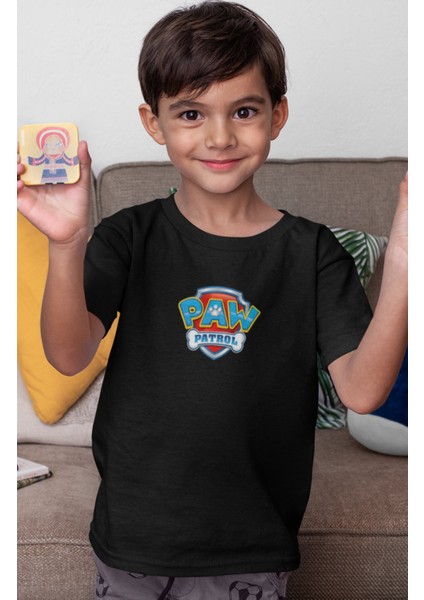 Ryder Paw Patrol Sırt Baskılı Unisex Çocuk Tişört, Paw Patrol Baskılı Bebek T-Shirt