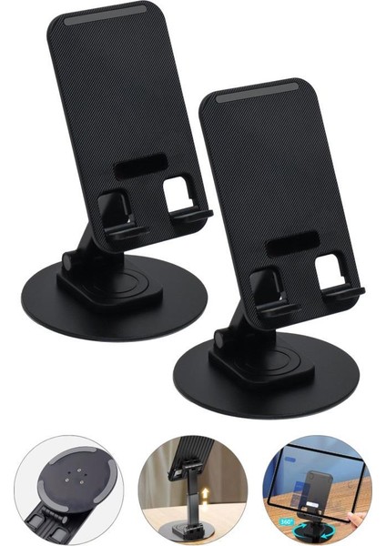 2'li 360° Döner Alüminyum Ayarlanabilir Telefon ve Tablet Standı
