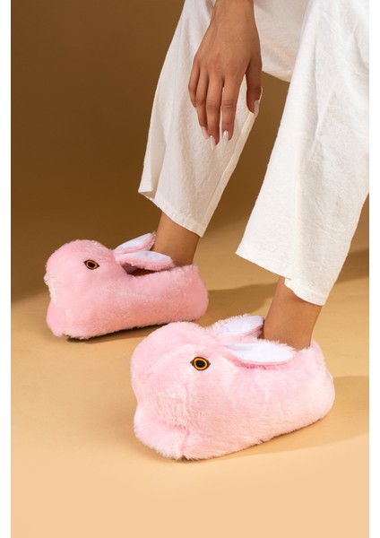 Sevimli Tavşan Kalın Termal Taban Kadın Panduf K110-25