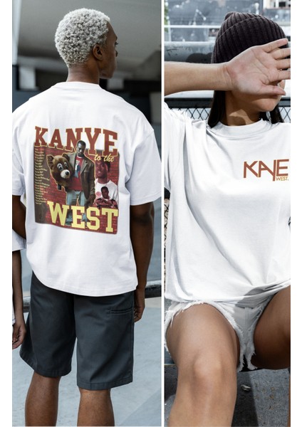 Oversize Albüm Şarkıları Yazılı Sırt Baskılı T-Shirt, Unisex Kanye West Baskılı Tişört fiyatları