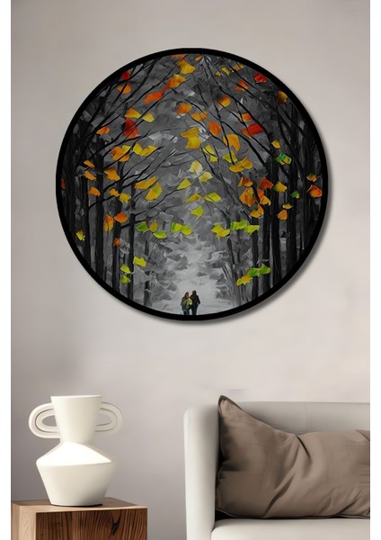 Dekoratif Orman Ahşap Tablo Şık Yuvarlak Duvar Dekorasyon Tablosu fiyatları