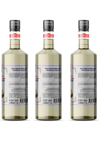 Nish Kahve Nish Beyaz Çikolata Aromalı Şurup 700 ml X3 - Cam Şişe