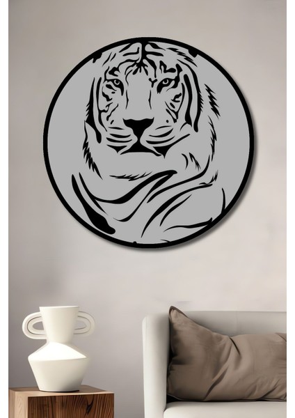 Dekoratif Minimalist Kaplan Duvar Tablo Ahşap Yuvarlak Tablo