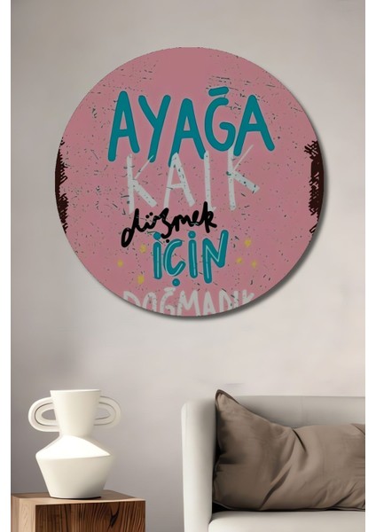 Tablo Cafe Ev Dekorasyon Güzel Sözler Retro / A + Kalite Şık Yuvarlak Duvar Dekorasyon Tablosu