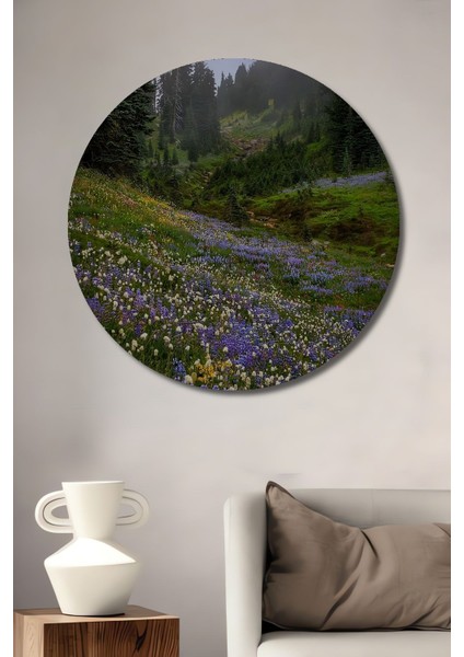 Dekoratif Orman Manzara Duvar Tablo Ahşap Yuvarlak Tablo fiyatları