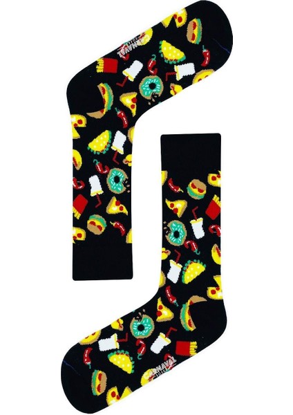 Karışık Fast Food Desenli Renkli Çorap