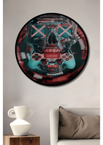 Game Over Yazılı Ahşap Tablo,duvar Dekorasyonu,ev Dekorasyon Ürünleri,ofis Tablo Yuvarlak Tablo fiyatları