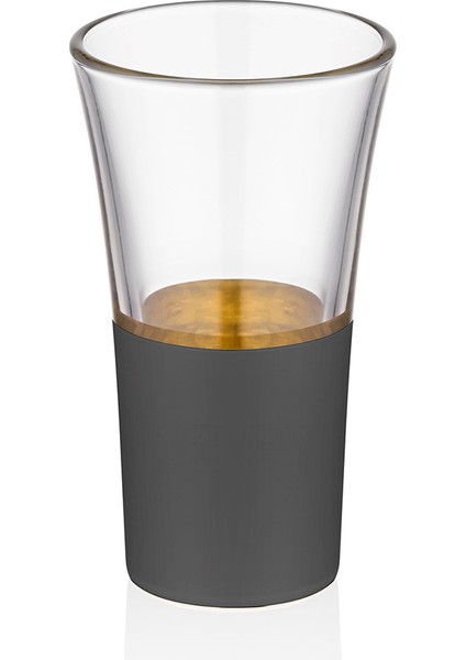 Vision Black 24 Ayar Altın Yaldızlı 60 ml 6 Parça Cam Shot Bardağı