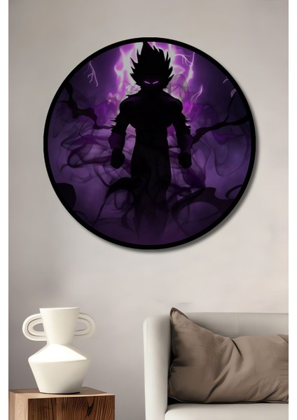 Dekoratif Anime Duvar Tablo Ahşap Yuvarlak Tablo