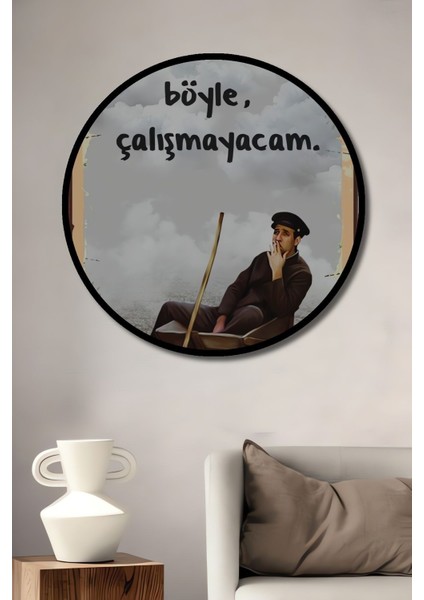 Dekoratif Tablo Kemal Sunal Yeşilçam Retro Ahşap Poster Şık Yuvarlak Duvar Dekorasyon Tablosu fiyatları