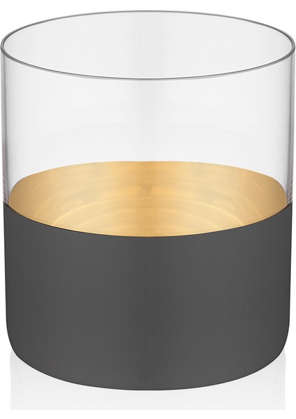 Vision Black 24 Ayar Altın Yaldızlı 200 ml 6 Parça Cam Viski Bardağı 9-01010016
