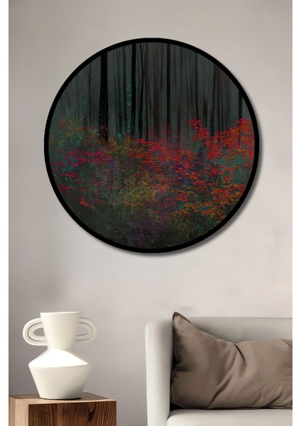 Dekoratif Modern Sanat Orman Duvar Tablo Ahşap Yuvarlak Tablo