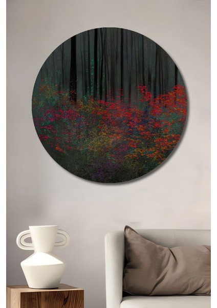 Dekoratif Modern Sanat Orman Duvar Tablo Ahşap Yuvarlak Tablo fiyatları